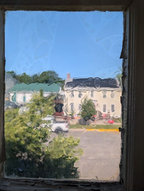 picture through old glass window